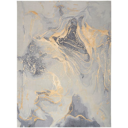 Nourison Prismatic Cosmic Marble Rug - Grey & Gold