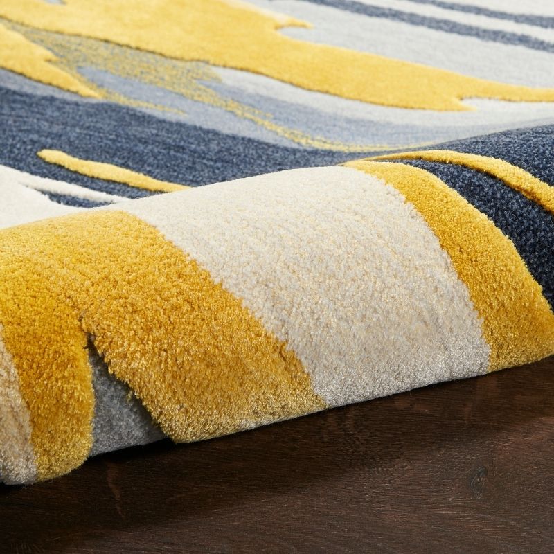 Nourison Prismatic Contemporary Flow Rug - Grey & Gold