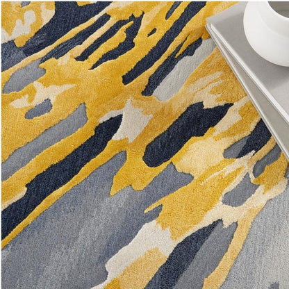 Nourison Prismatic Contemporary Flow Rug - Grey & Gold