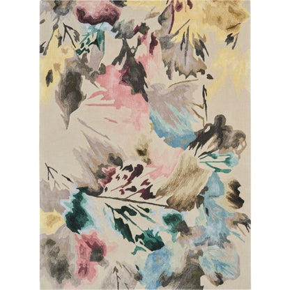 Nourison Prismatic Botanical Statement Rug - Beige/Multicolour
