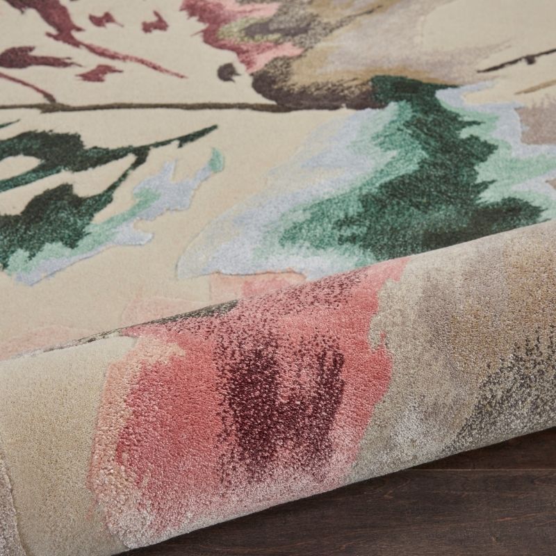 Nourison Prismatic Botanical Statement Rug - Beige/Multicolour