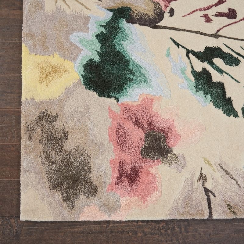 Nourison Prismatic Botanical Statement Rug - Beige/Multicolour