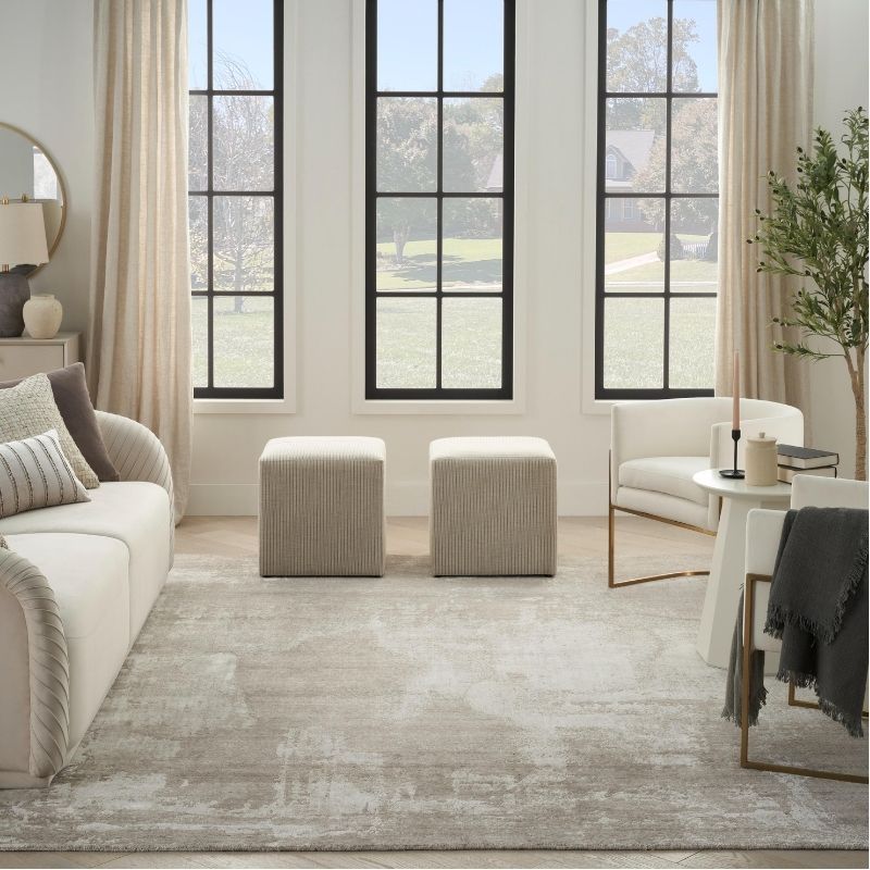 Nourison Harmony Handwoven Abstract Silver & Grey Rug
