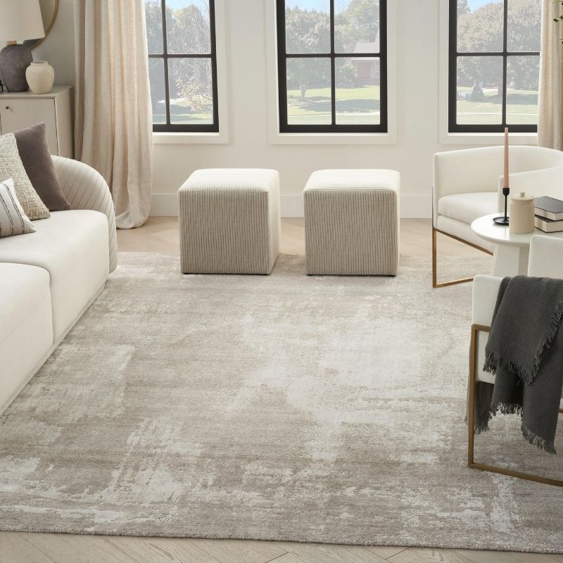 Nourison Harmony Handwoven Abstract Silver & Grey Rug