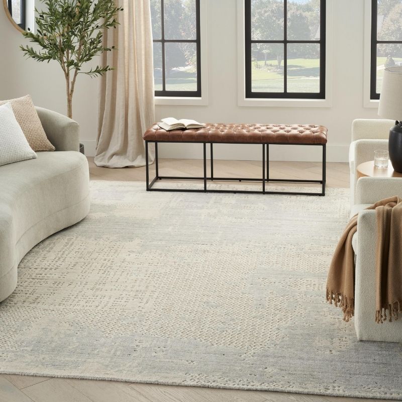 Nourison Harmony Handwoven Abstract Ivory Grey Rug