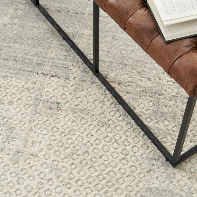 Nourison Harmony Handwoven Abstract Ivory Grey Rug