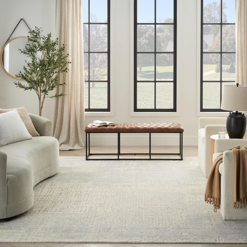 Nourison Harmony Handwoven Abstract Ivory Grey Rug