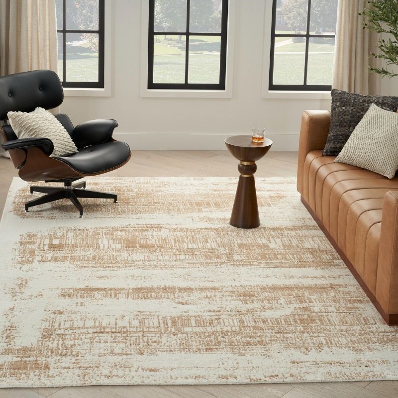 Nourison Harmony Handwoven Abstract Ivory & Gold Rug