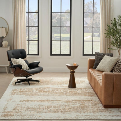 Nourison Harmony Handwoven Abstract Ivory & Gold Rug