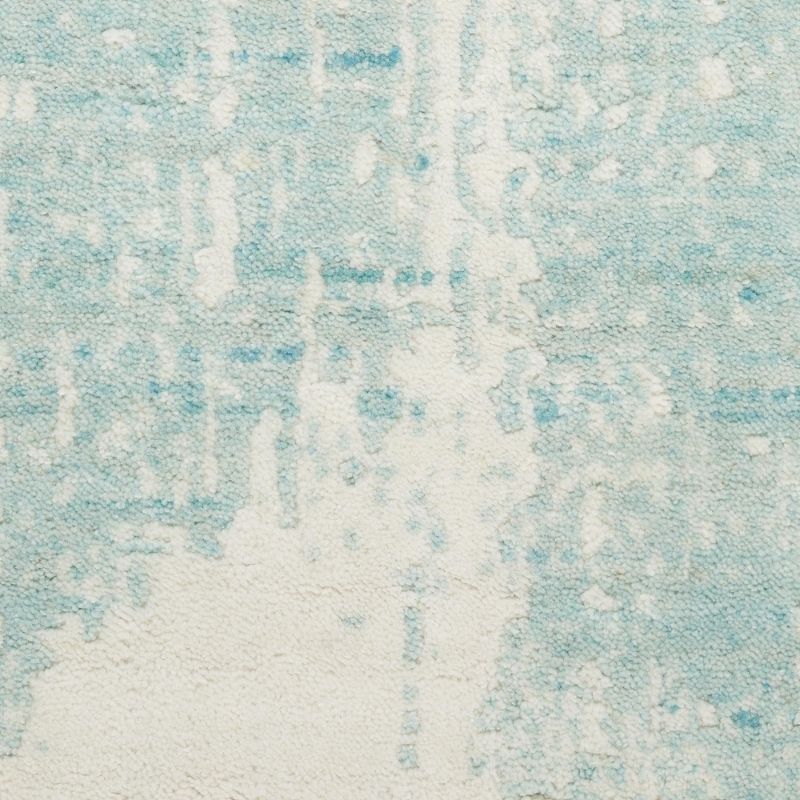 Nourison Harmony Handwoven Abstract Ivory & Aqua Rug
