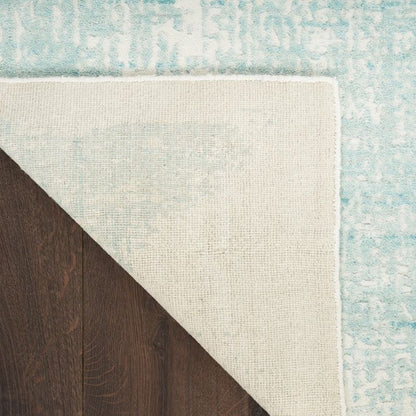 Nourison Harmony Handwoven Abstract Ivory & Aqua Rug