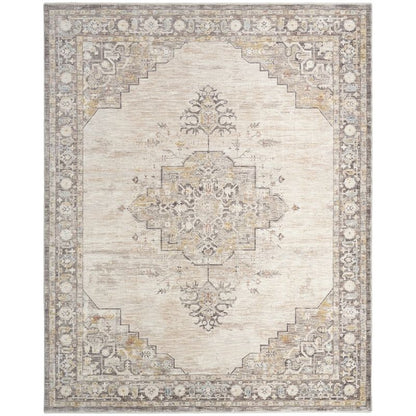 Nourison Antique Fusion Persion Inspired Rug - Ivory Charcoal