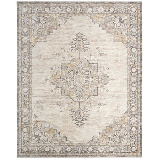 Nourison Antique Fusion Persion Inspired Rug - Ivory Charcoal