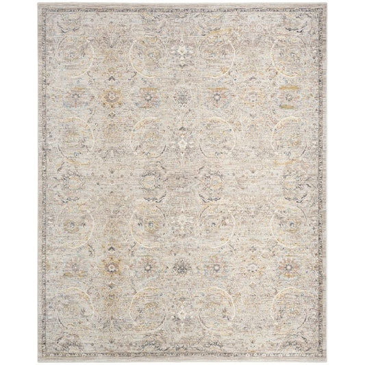 Nourison Antique Fusion Distressed Floral Light Grey Rug