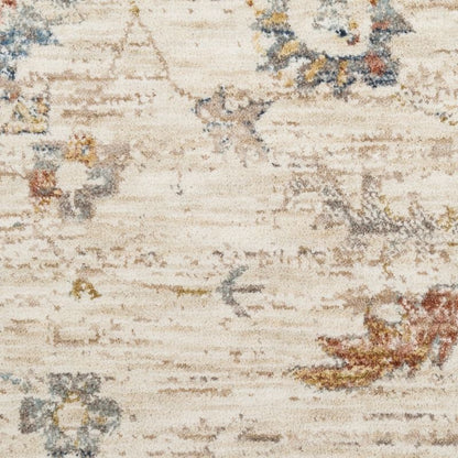Nourison Antique Fusion Distressed Botanical Ivory Multicolour Rug