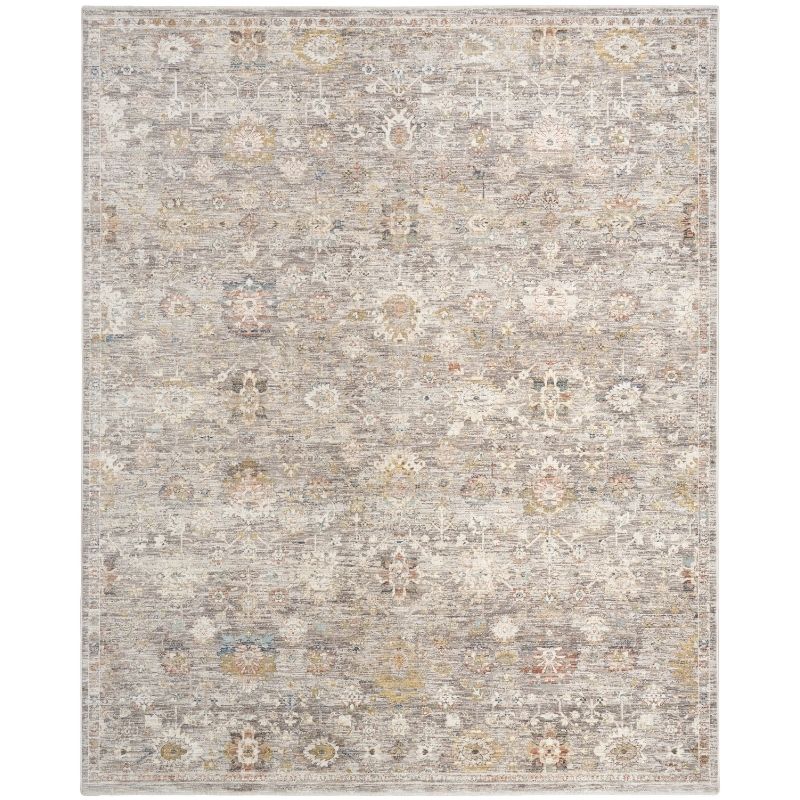 Nourison Antique Fusion Distressed Botanical Grey Rug