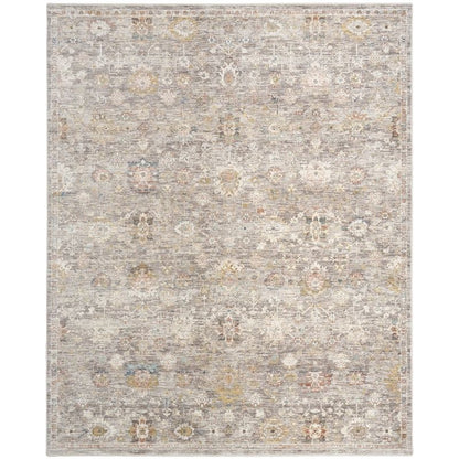 Nourison Antique Fusion Distressed Botanical Grey Rug
