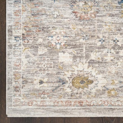 Nourison Antique Fusion Distressed Botanical Grey Rug