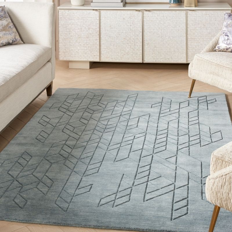 Nourison Alessia Geometric Pattern Blue Rug