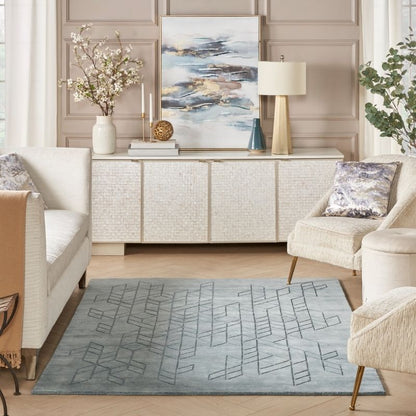 Nourison Alessia Geometric Pattern Blue Rug