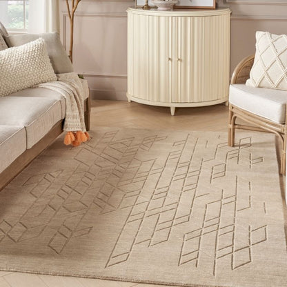 Nourison Alessia Geometric Pattern Beige Rug
