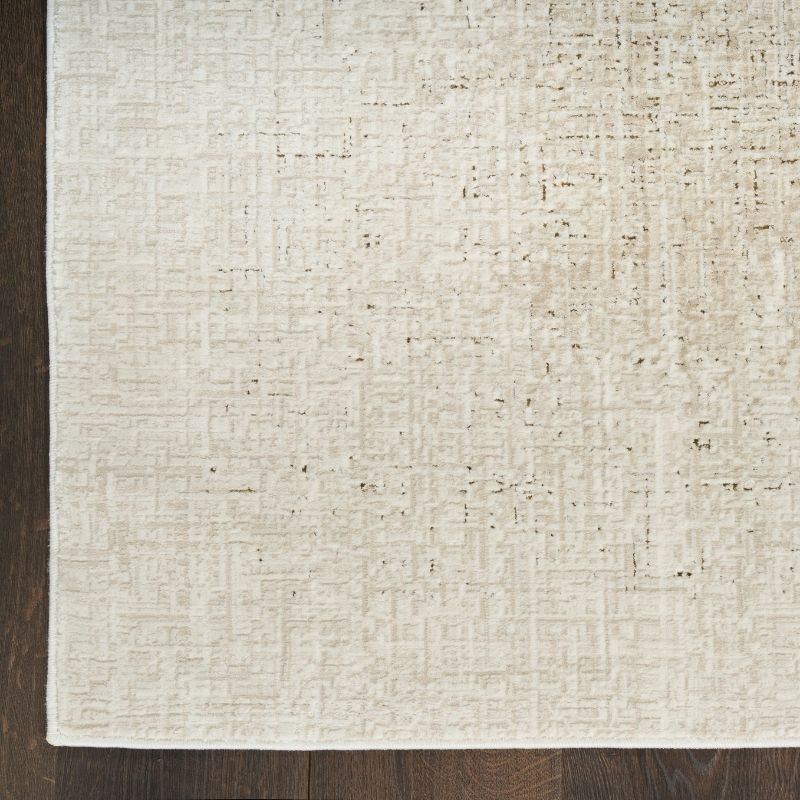 DKNY Grand Street Ivory Beige Grid Pattern Rug