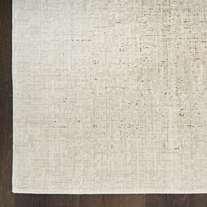 DKNY Grand Street Ivory Beige Grid Pattern Rug