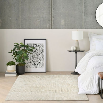 DKNY Grand Street Abstract Ivory Beige Rug