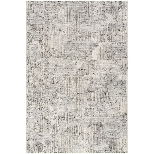 Calvin Klein Irradiant Cream & Black Abstract Rug