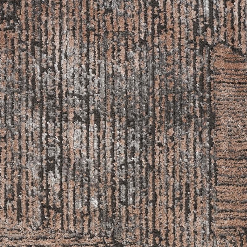 Textured brown and gray patterned carpet