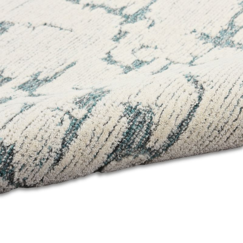 Calvin Klein Sculptural Abstract Teal Rug