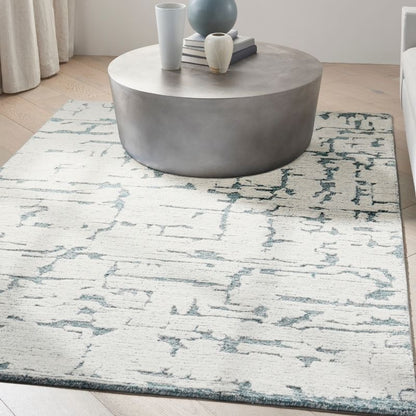 Calvin Klein Sculptural Abstract Teal Rug