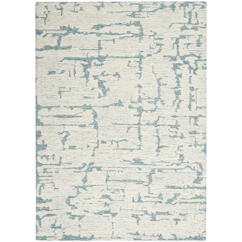 Calvin Klein Sculptural Abstract Teal Rug
