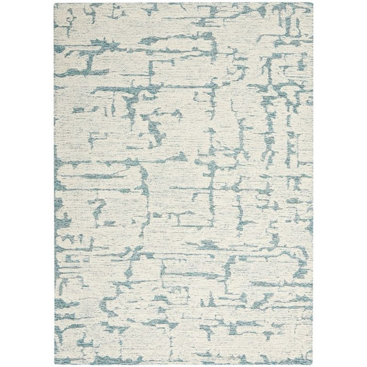 Calvin Klein Sculptural Abstract Teal Rug