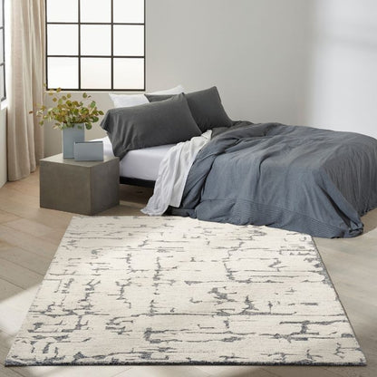 Calvin Klein Sculptural Abstract Blue Rug