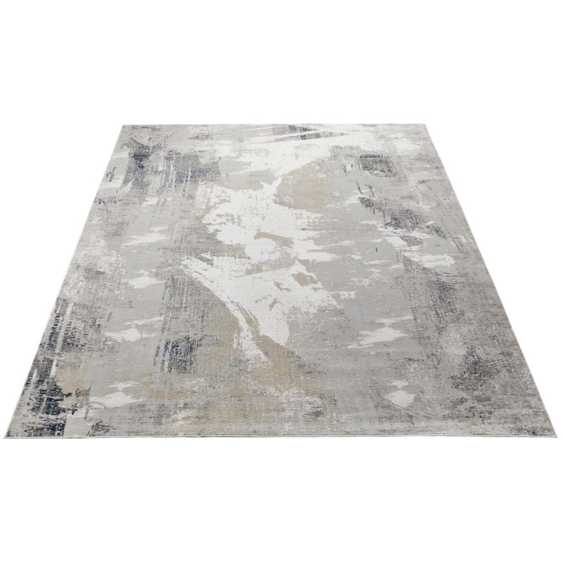Concept Looms Skyline Brushstroke Design Rug - Ivory Navy