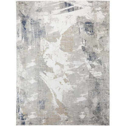 Concept Looms Skyline Brushstroke Design Rug - Ivory Navy