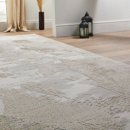Concept Looms Skyline Brushstroke Design Rug- Ivory Beige