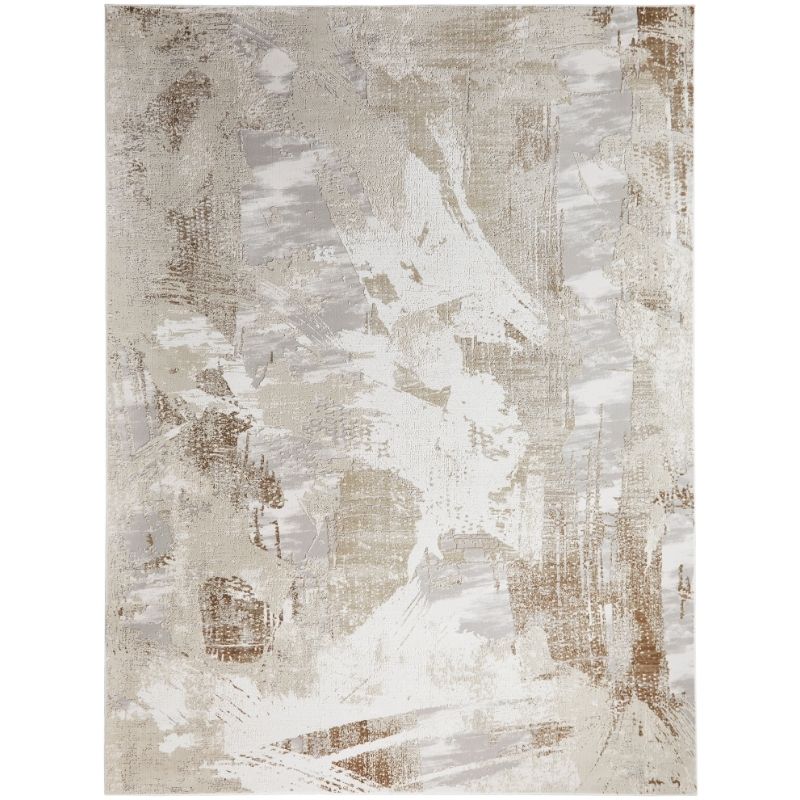 Concept Looms Skyline Brushstroke Design Rug- Ivory Beige
