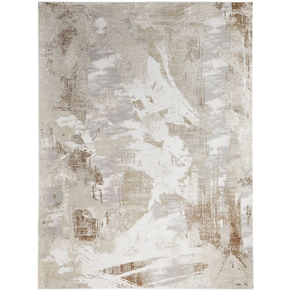 Concept Looms Skyline Brushstroke Design Rug- Ivory Beige