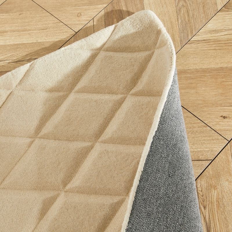 Concept Looms Priory Hand Carved Diamond Lattice Ivory Wool Rug