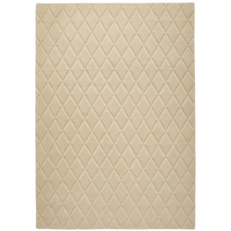 Concept Looms Priory Hand Carved Diamond Lattice Ivory Wool Rug