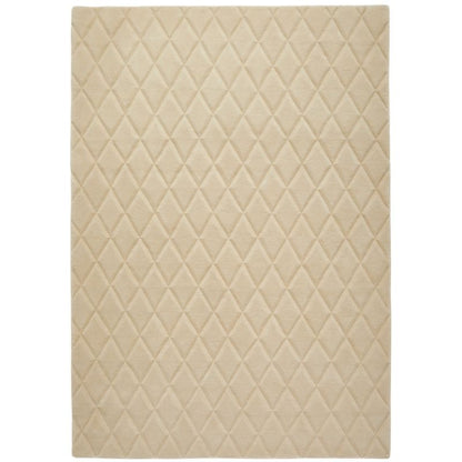 Concept Looms Priory Hand Carved Diamond Lattice Ivory Wool Rug