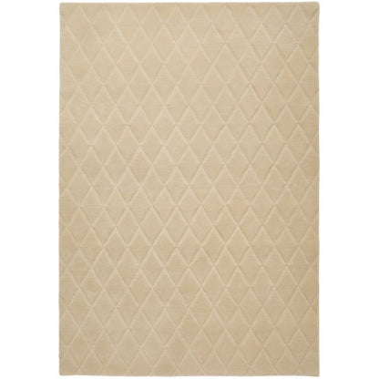 Concept Looms Priory Hand Carved Diamond Lattice Beige Wool Rug