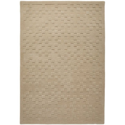 Concept Looms Priory Hand Carved Checkerboard Taupe Wool Rug