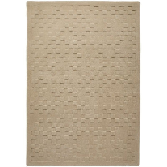 Concept Looms Priory Hand Carved Checkerboard Taupe Wool Rug