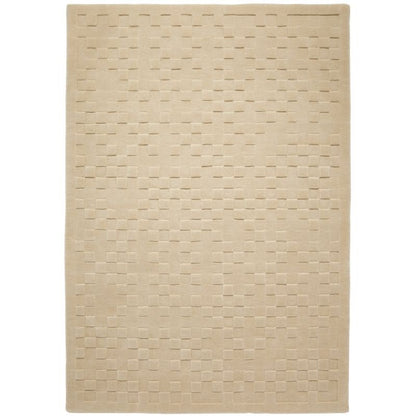 Concept Looms Priory Hand Carved Checkerboard Beige Wool Rug