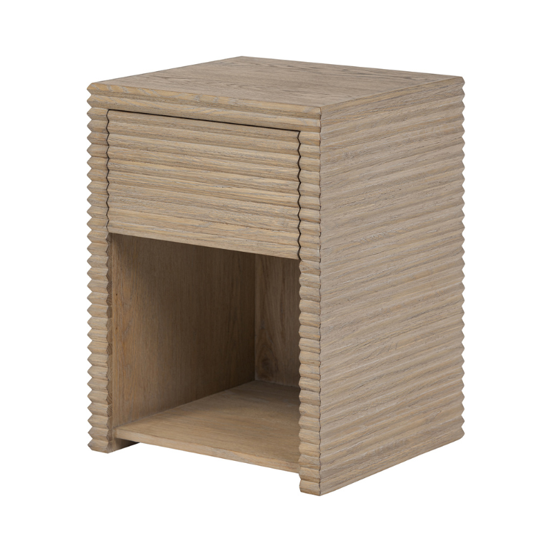 DI Design Wickham Ribbed Oak Bedside 1 Drawer