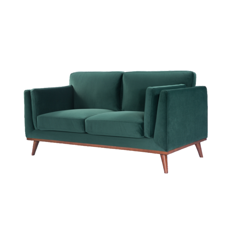 Twenty 10 Designs Mickey Two Seat Sofa in Emerald Green Velvet
