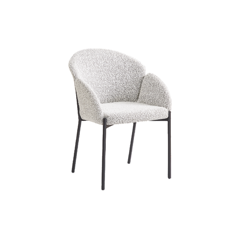 Twenty 10 Designs Petal Dining Chair Ivory and Taupe Boucle